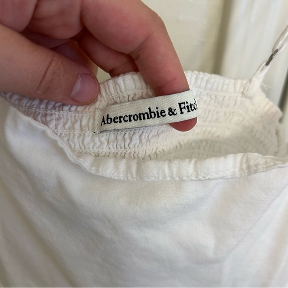Abercrombie & Fitch White Spaghetti Strap Babydoll Tank Size Small Casual Blouse - Picture 2 of 6